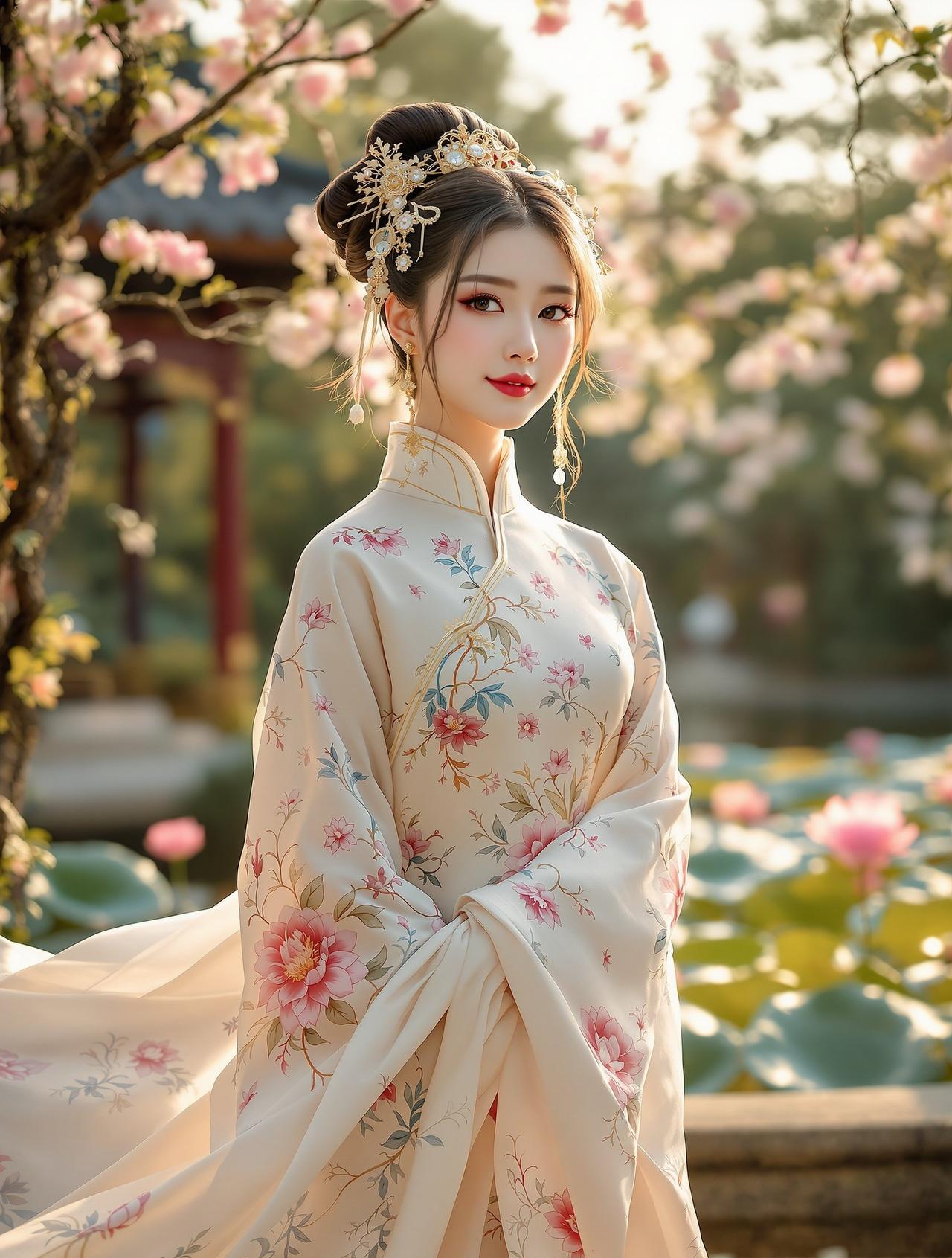 福利cos | 唐装仕女花园写真